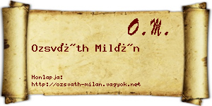 Ozsváth Milán névjegykártya