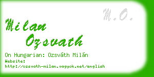 milan ozsvath business card